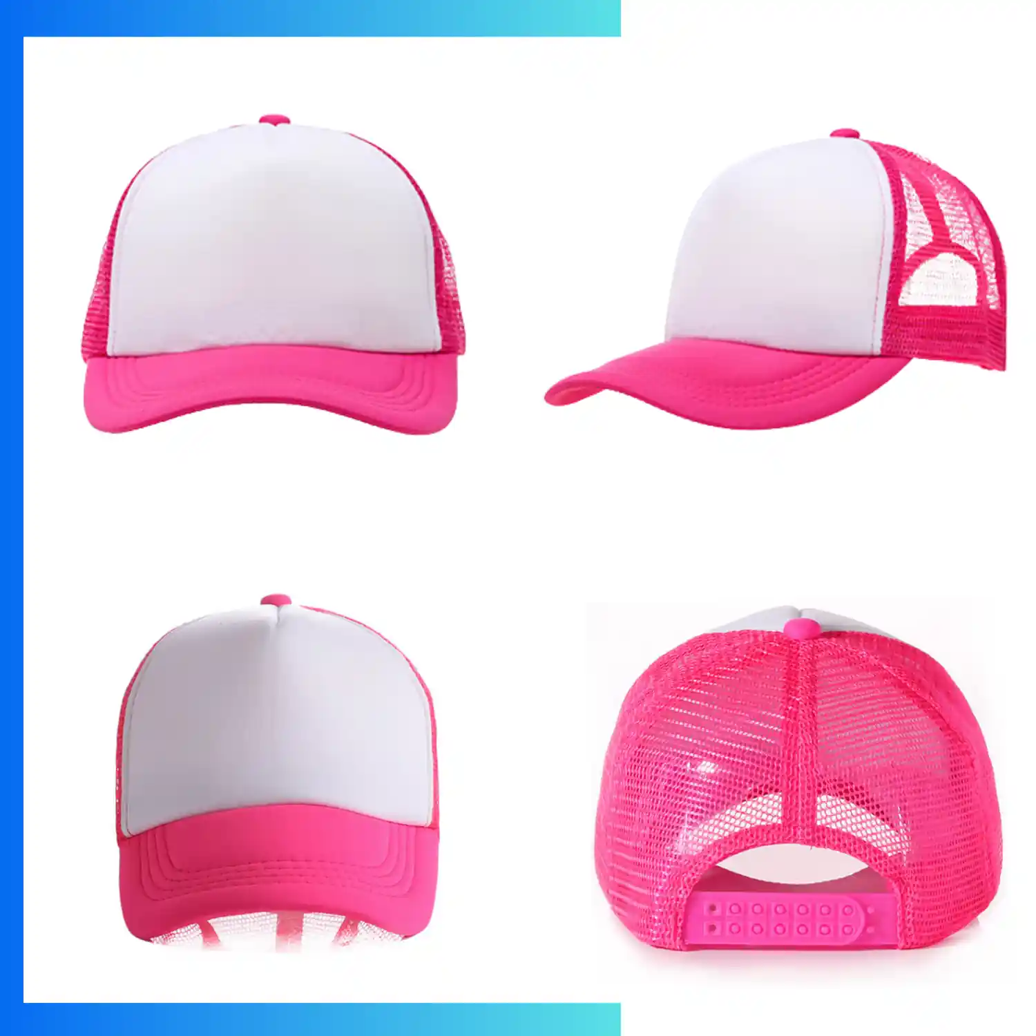 Trucker Cap – 5-Panel Mesh Back Snapback Hat | Custom Heat Press Logo - Image 5
