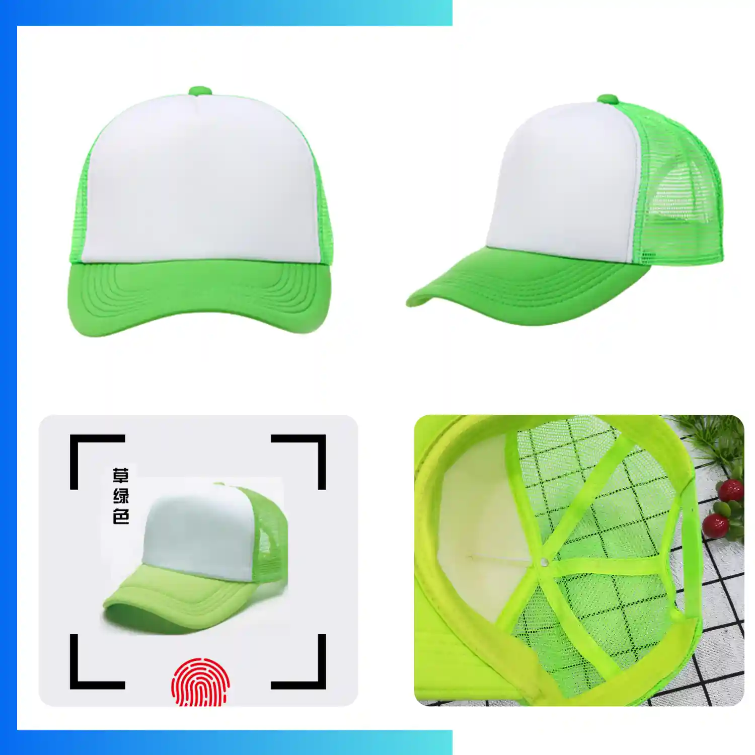 Trucker Cap – 5-Panel Mesh Back Snapback Hat | Custom Heat Press Logo - Image 8