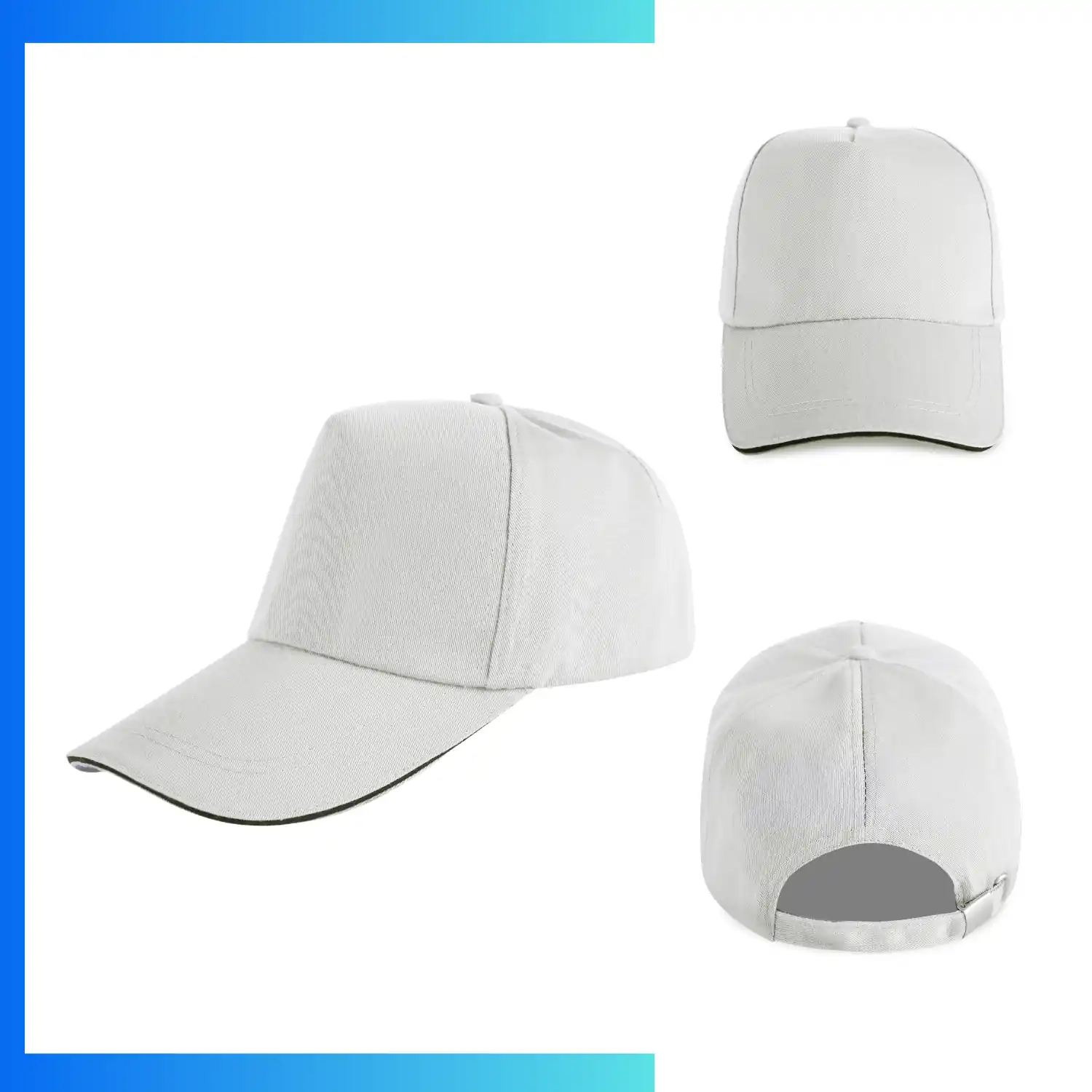 Sandwich Bill Trucker Cap – 5-Panel Mesh Back Hat | Metal Buckle Custom Logo Cap - Image 9