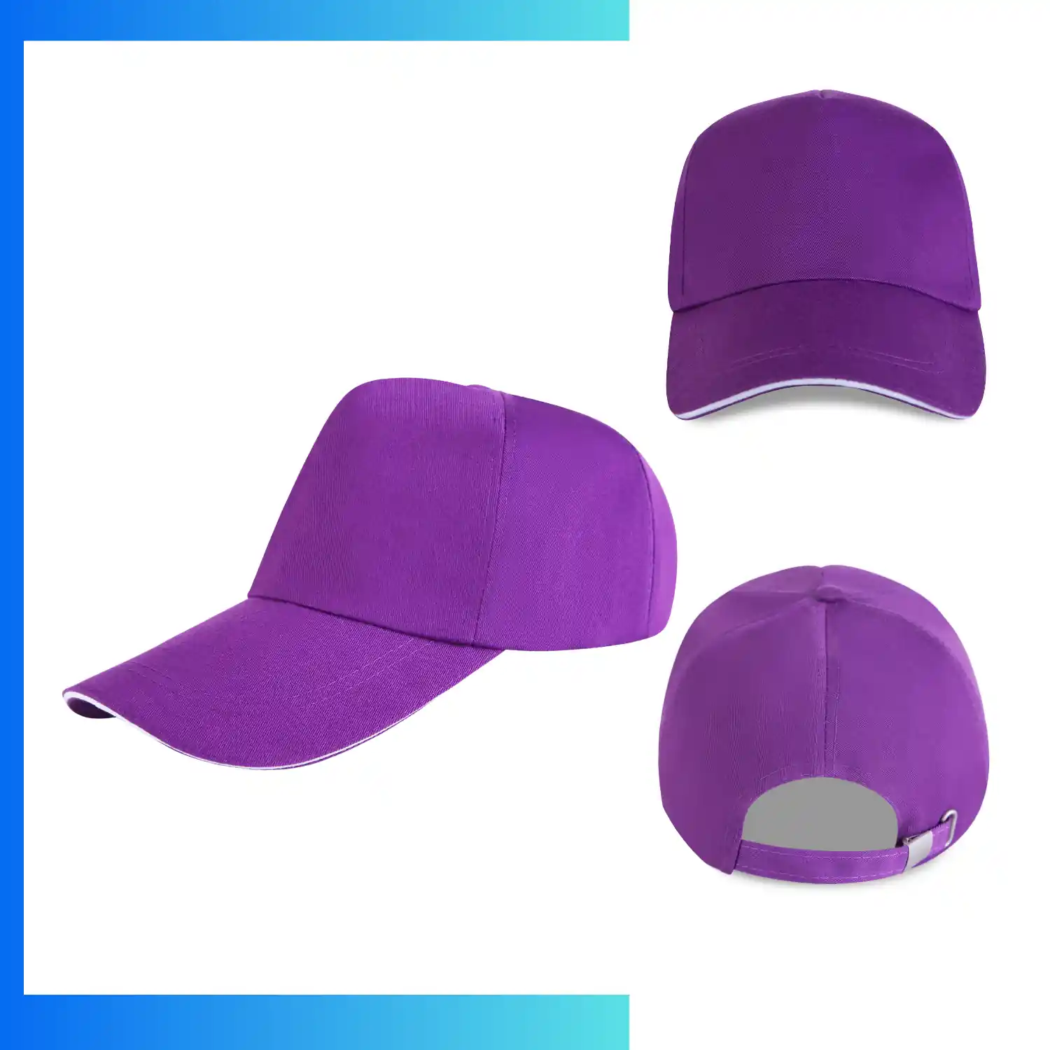 Sandwich Bill Trucker Cap – 5-Panel Mesh Back Hat | Metal Buckle Custom Logo Cap - Image 10