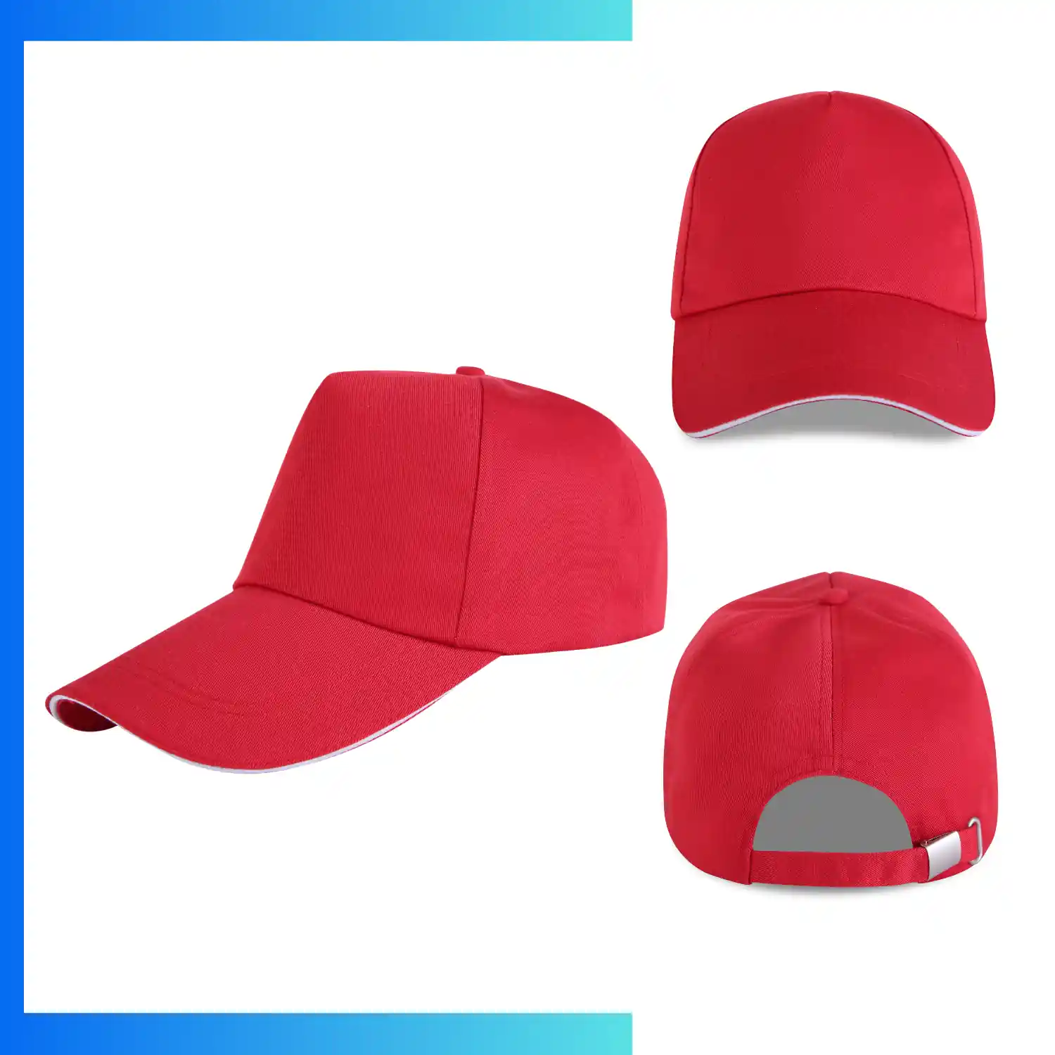 Sandwich Bill Trucker Cap – 5-Panel Mesh Back Hat | Metal Buckle Custom Logo Cap - Image 11
