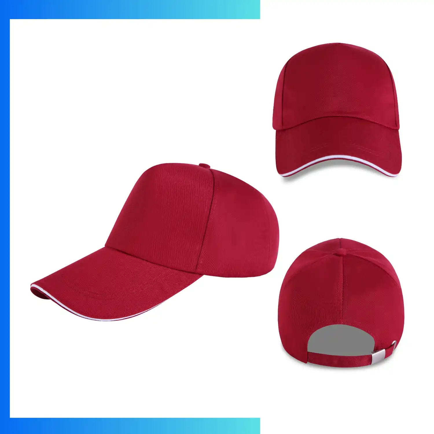Sandwich Bill Trucker Cap – 5-Panel Mesh Back Hat | Metal Buckle Custom Logo Cap - Image 13