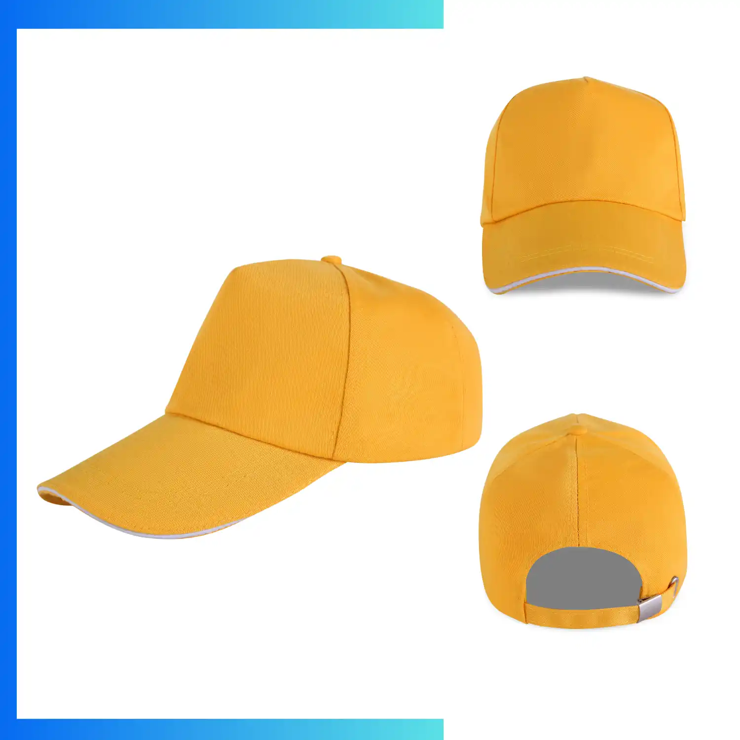 Sandwich Bill Trucker Cap – 5-Panel Mesh Back Hat | Metal Buckle Custom Logo Cap - Image 14