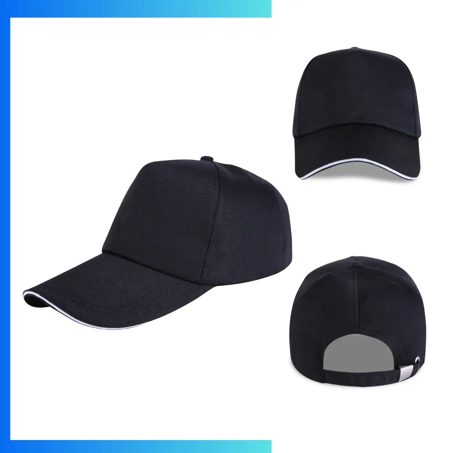 Sandwich Bill Trucker Cap – 5-Panel Mesh Back Hat | Metal Buckle Custom Logo Cap - Image 15