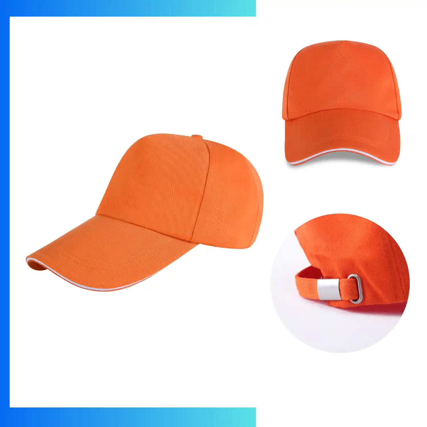 Sandwich Bill Trucker Cap – 5-Panel Mesh Back Hat | Metal Buckle Custom Logo Cap - Image 3