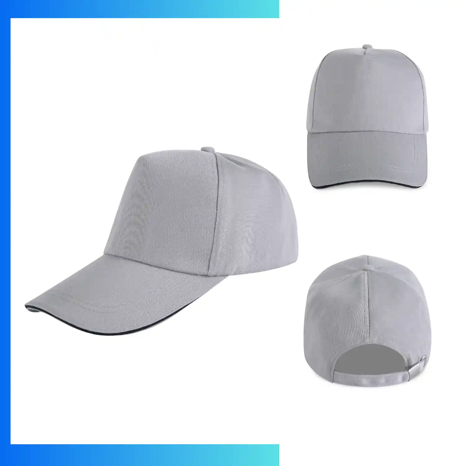 Sandwich Bill Trucker Cap – 5-Panel Mesh Back Hat | Metal Buckle Custom Logo Cap - Image 4