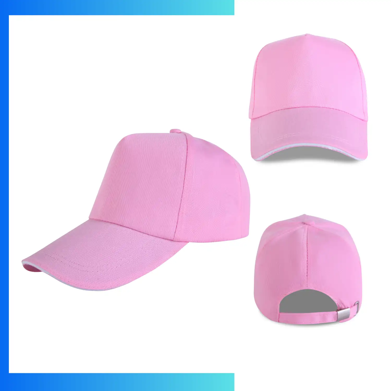 Sandwich Bill Trucker Cap – 5-Panel Mesh Back Hat | Metal Buckle Custom Logo Cap - Image 5