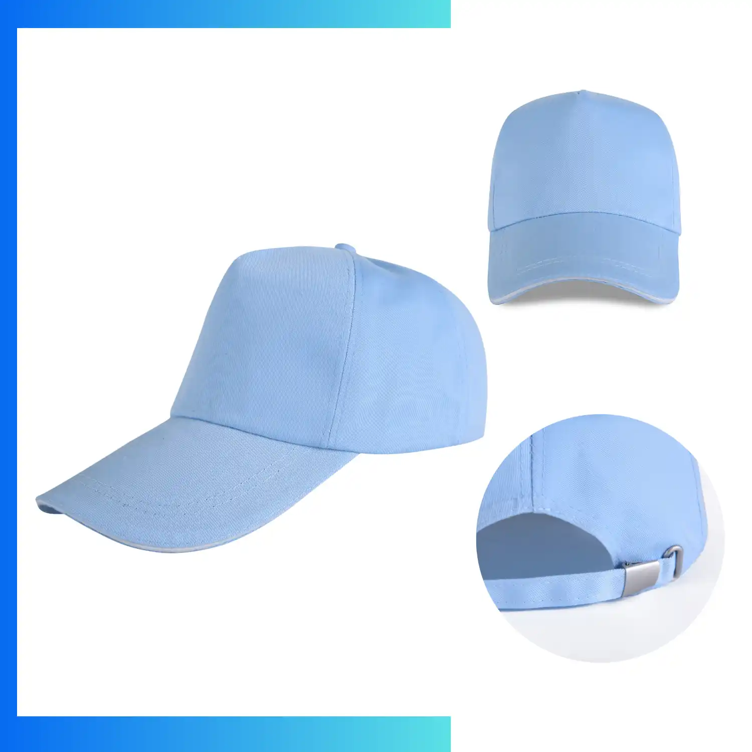 Sandwich Bill Trucker Cap – 5-Panel Mesh Back Hat | Metal Buckle Custom Logo Cap - Image 6