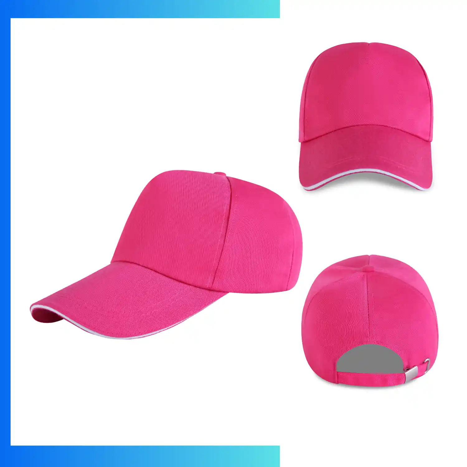 Sandwich Bill Trucker Cap – 5-Panel Mesh Back Hat | Metal Buckle Custom Logo Cap - Image 7