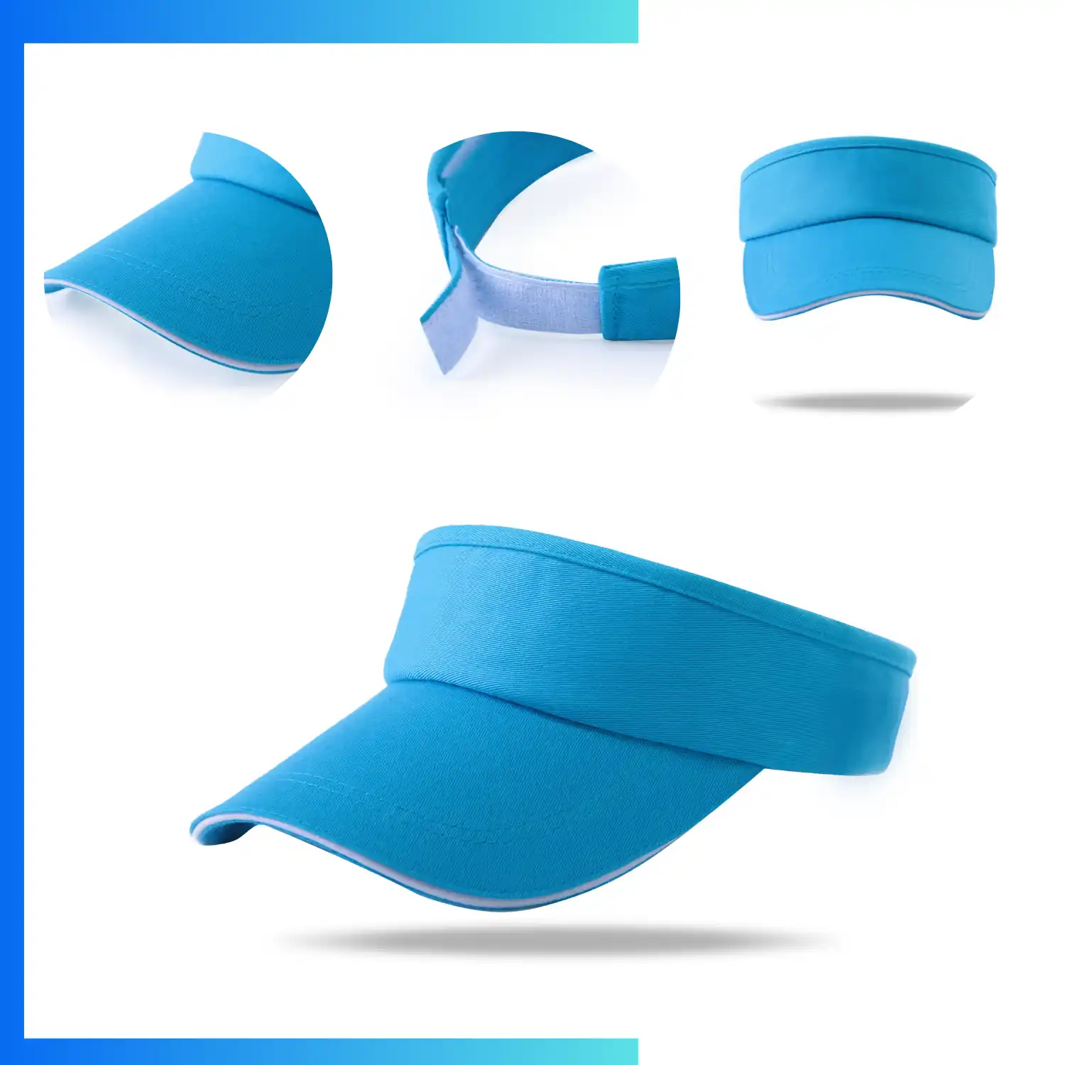 Sandwich Bill Sun Visor – Adjustable Cotton Golf & Tennis Visor | Custom Logo Sports Visor - Image 7