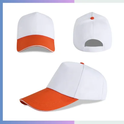 White & Orange Two-Tone 5-Panel Sandwich Bill Cap - NPS-CAP-006