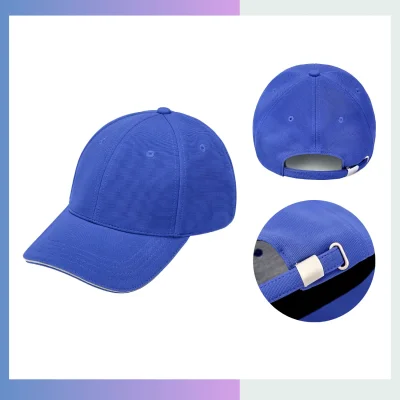 Ottoman fabric textured baseball cap 6-panel structured crown 8cm pre-curved visor metal tuck buckle