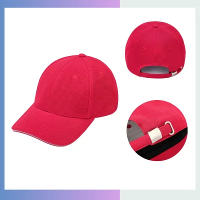Alternative view of Constructed 6-Panel Ottoman Sandwich Cap - Stock Offer | Textured Fabric with Metal Tuck Buckle