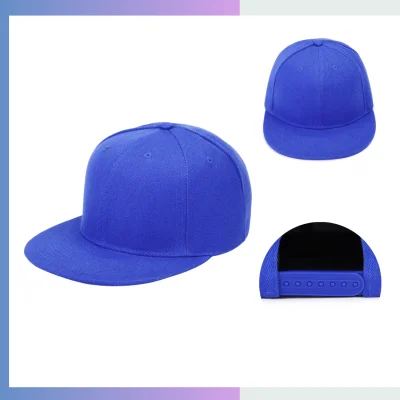 7cm flat bill hip hop cap structured 6-panel maoqing polyester plastic snapback closure