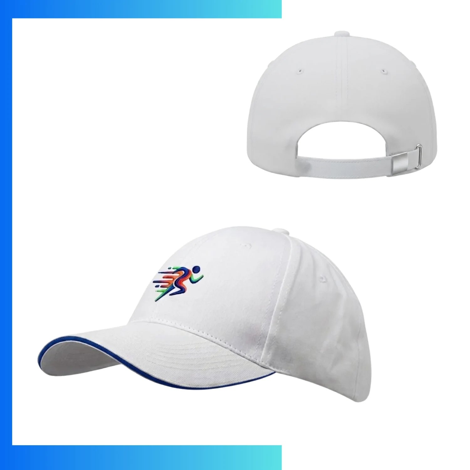 Structured 6-Panel Cotton Composite Baseball Cap – Adjustable Promotional Dad Hat with Metal Buckle Closure