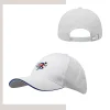 Cotton composite baseball cap structured 6-panel 7cm pre-curved visor metal tuck buckle closure