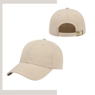 Structured cotton promotional cap 6-panel 7cm pre-curved visor metal tuck-in buckle closure