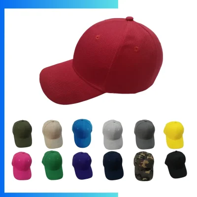 Acrylic Brushed 6-Panel Cap Polyester Cotton Custom Baseball Cap