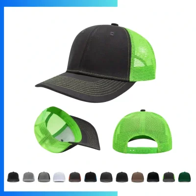 6-Panel Structured Trucker Cap 280gsm Cotton Twill Mesh Back