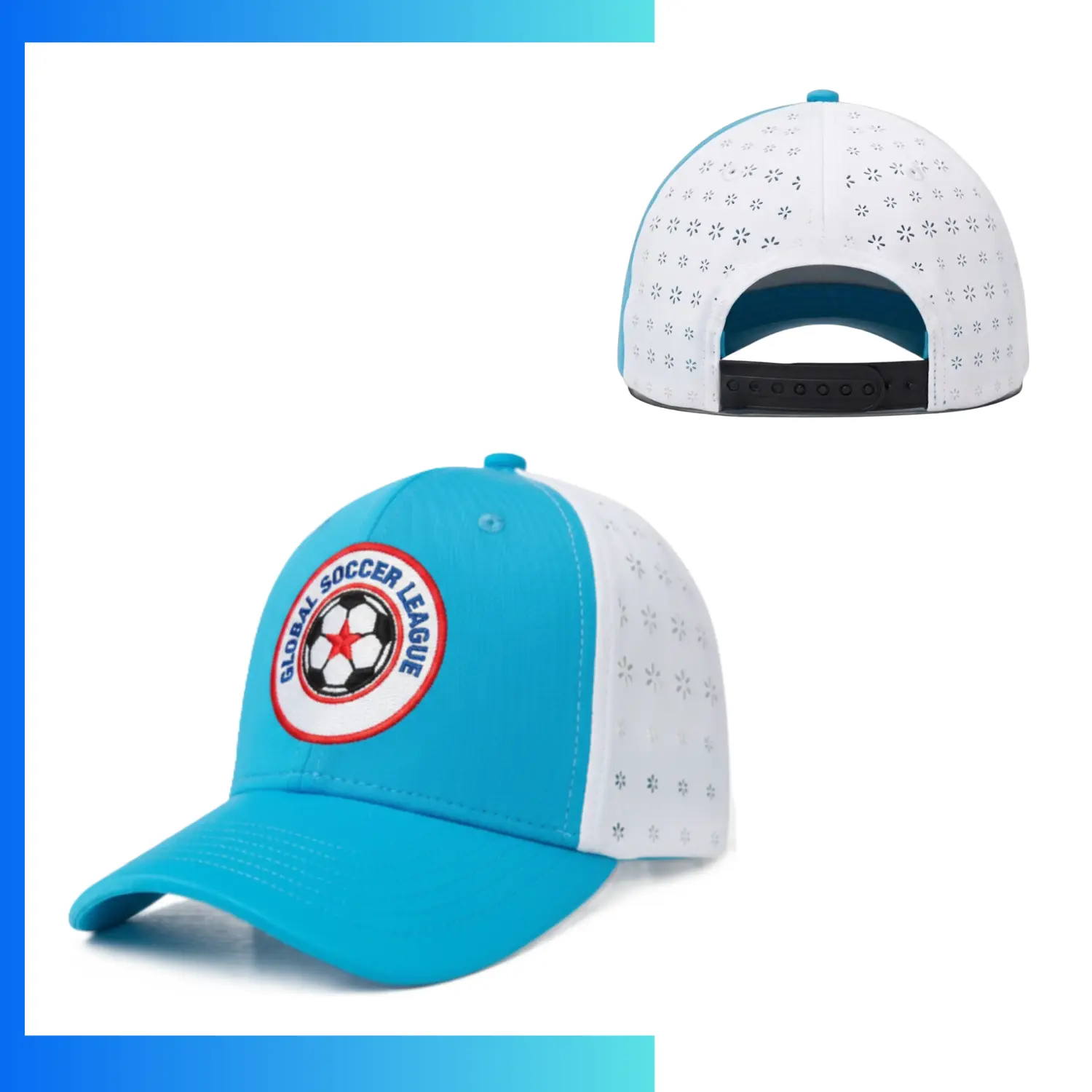 Premium Hyper Cool Performance 6-Panel Structured Cap – Silicone Logo Custom Athletic Hat