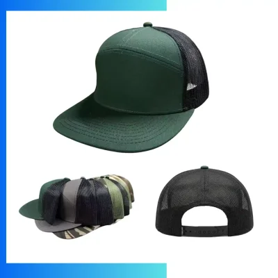 Alternative view of Premium 7-Panel Mesh Back Trucker Cap – Custom Cotton Twill Snapback Streetwear Hat