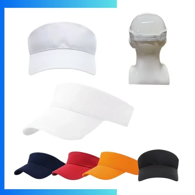 Cotton Sun Visor Hat – Adjustable Hook & Loop Summer Sports Visor for Tennis & Golf