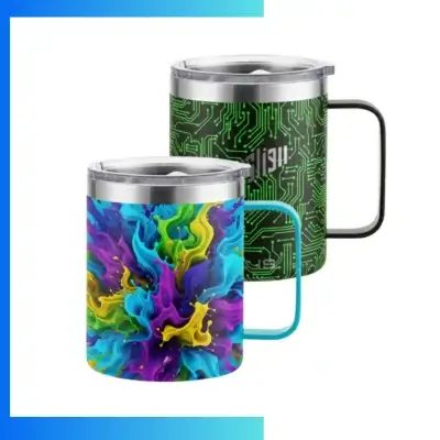 12oz Double Wall Stainless Steel Tumbler β Custom Laser Engraved / UV Print Travel Cup