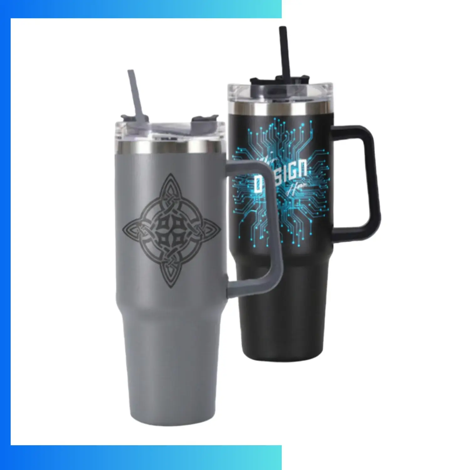 30oz Premium Stainless Steel Tumbler – Custom Laser Engraved / UV Print Executive Travel Mug