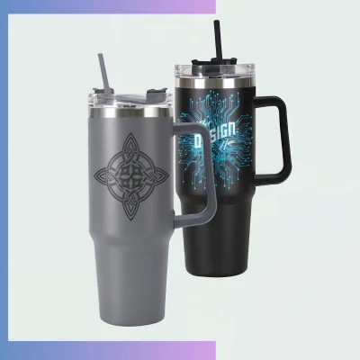 30oz premium vacuum tumbler, 304 inner 201 premium finish outer steel, laser logo for VIP executive gifts