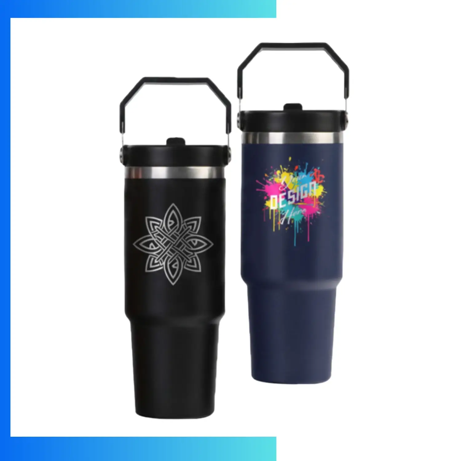 30oz Fashion Stainless Steel Tumbler – Custom Laser Engraved / UV Print Trend Design Travel Mug