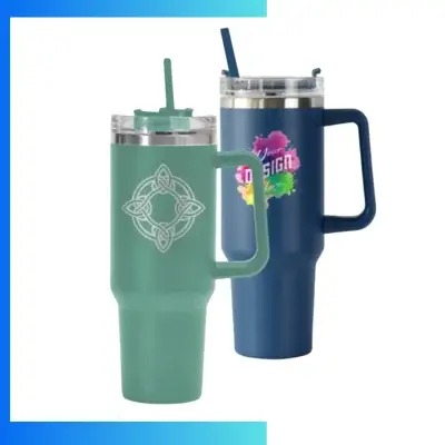 40oz Stainless Steel Tumbler β Extra Large Custom Laser Engraved / UV Print Insulated Travel Mug