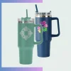 40oz extra large vacuum tumbler, 304 inner 201 steel, laser logo for outdoor corporate team gifts