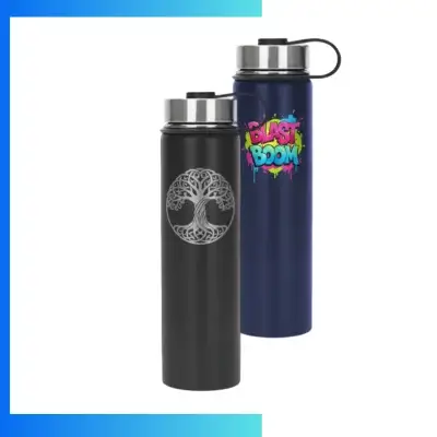 25oz Bottle-Style Stainless Steel Tumbler β Custom Laser Engraved / UV Print Premium Insulated Travel Bottle