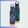 17oz wood base vacuum tumbler, 304 inner 201 steel, laser logo for premium coffee & corporate gifts