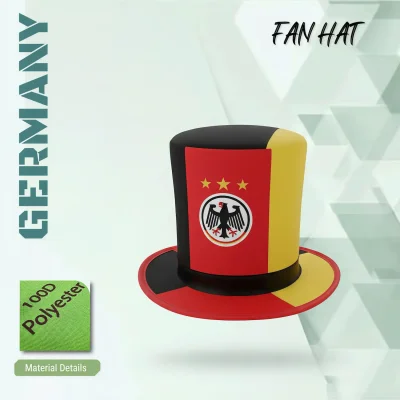 Germany national flag fan hat 100D polyester full sublimation printed eagle crest supporter hat