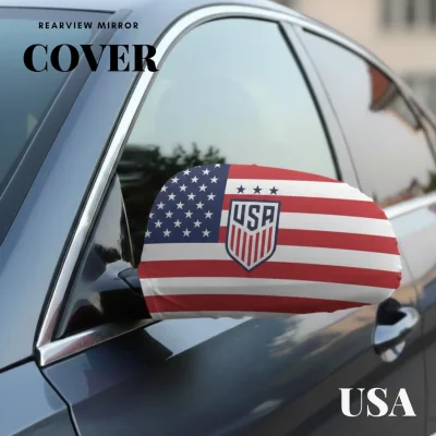 USA flag rearview mirror cover four-way stretch fabric full sublimation printed car accessory