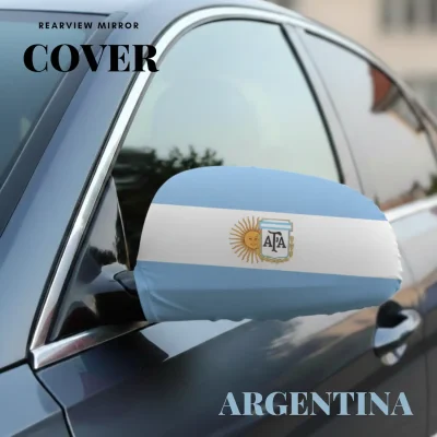 Argentina flag rearview mirror cover four-way stretch fabric full sublimation printed car accessory