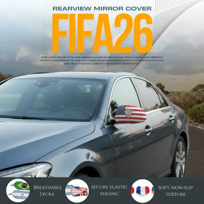29x30cm four-way stretch fabric car rearview mirror cover full sublimation printed protective sleeve