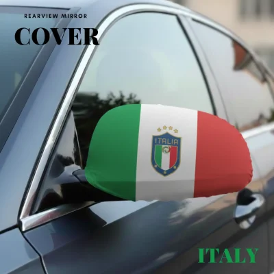 Italy flag rearview mirror cover four-way stretch fabric full sublimation printed car accessory