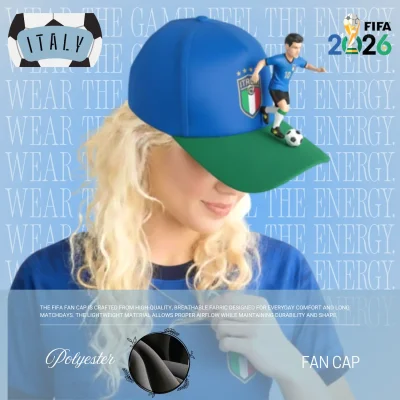 Italy national flag structured six-panel polyester fan cap custom embroidery sport cap