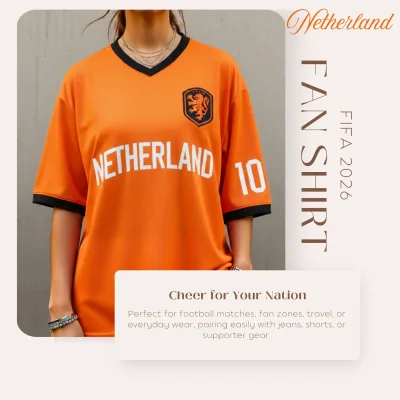 Netherlands national team 120GSM polyester sublimation fan shirt unisex sports tee