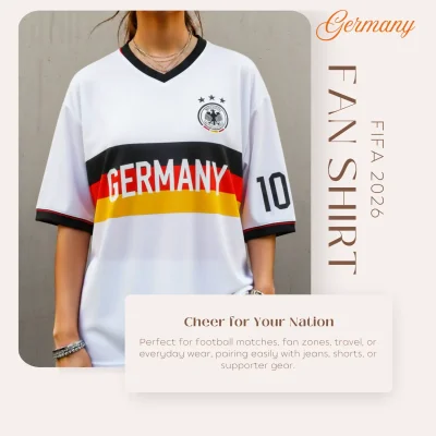 Germany national team 120GSM polyester sublimation fan shirt unisex sports tee