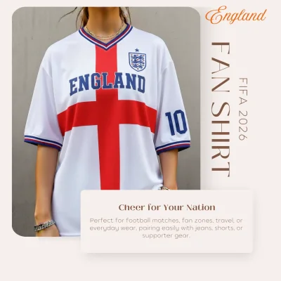 England national team 120GSM polyester sublimation fan shirt unisex sports tee