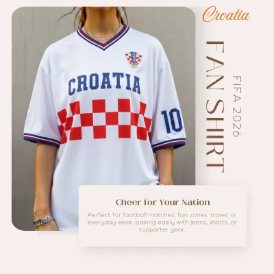 Croatia national team 120GSM polyester sublimation fan shirt unisex sports tee