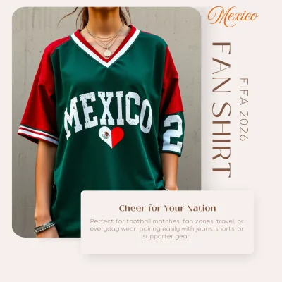 Mexico national team 120GSM polyester sublimation fan shirt unisex sports tee