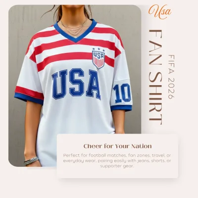 USA national team 120GSM polyester sublimation fan shirt unisex sports tee