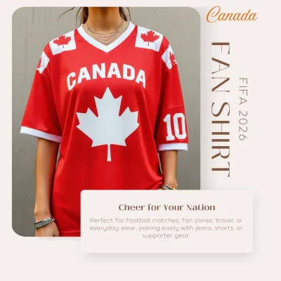 Canada national team 120GSM polyester sublimation fan shirt unisex sports tee