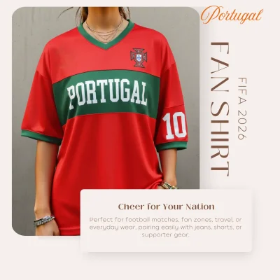 Portugal national team 120GSM polyester sublimation fan shirt unisex sports tee
