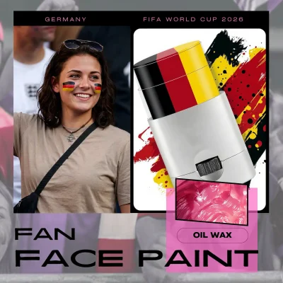 FIFA World Cup Germany fan face paint stick, black red yellow oil wax face paint for soccer fans