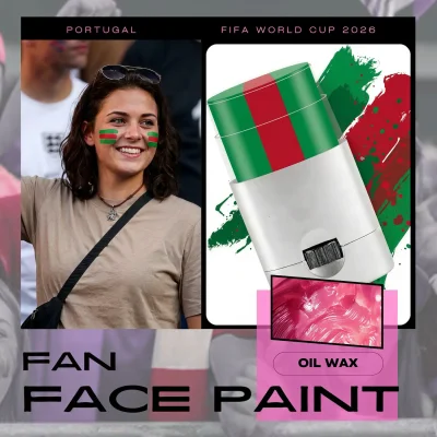 FIFA World Cup Portugal fan face paint stick, green and red oil wax face paint for soccer fans